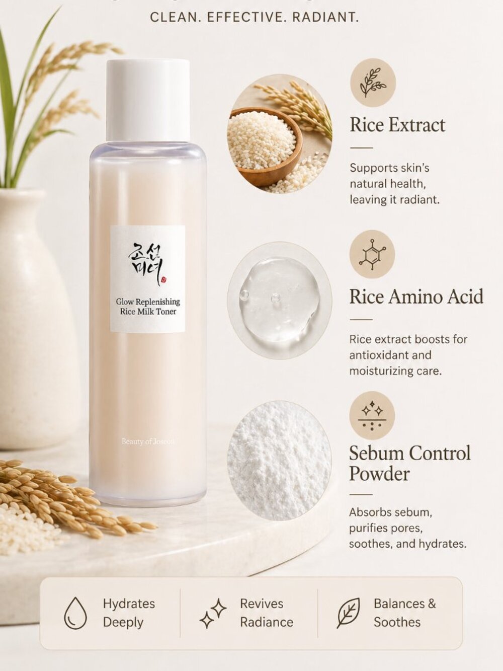 Beauty of Joseon Glow Replenishing Rice Milk Toner 5.07 oz Lightweight Hydration - Picture 2 of 9
